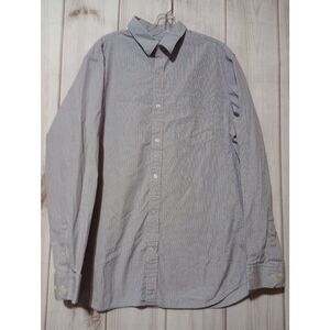 Banana Republic Shirt Men's Extra Large Blue Red Button Front Long Sleeve‎